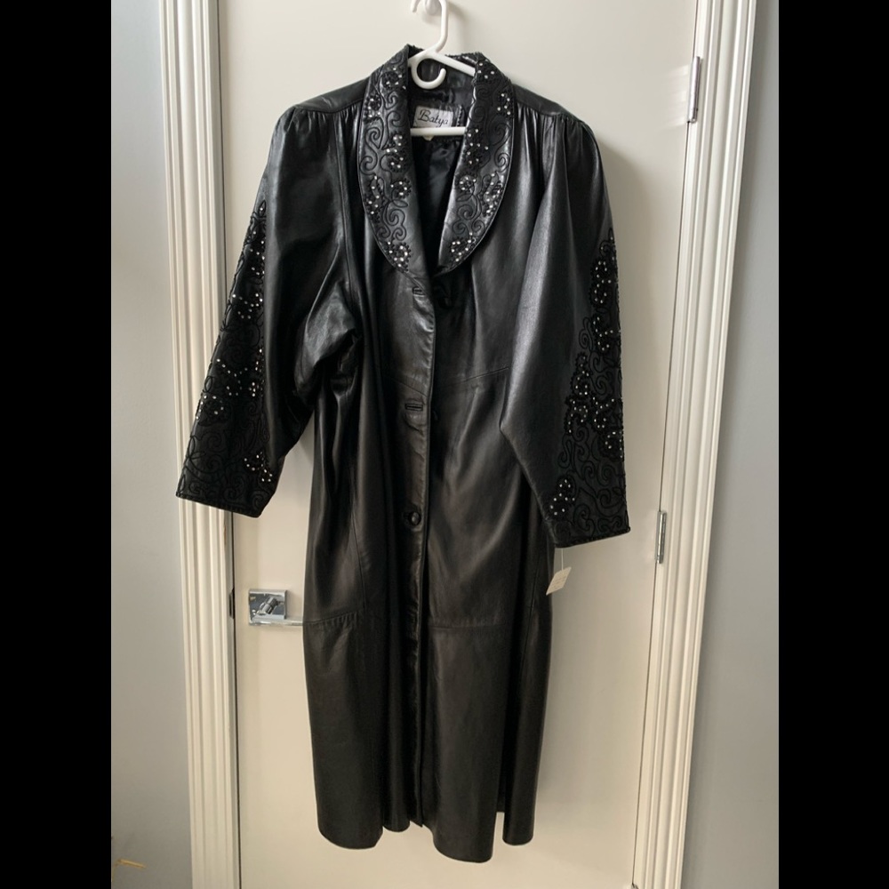 Full length Batya vintage fine leather coat